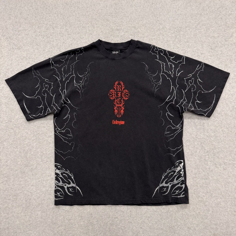 Civil Regime Shirt Mens L Vintage Black Civil Concrete Sin Acot T-Shirt Crewneck